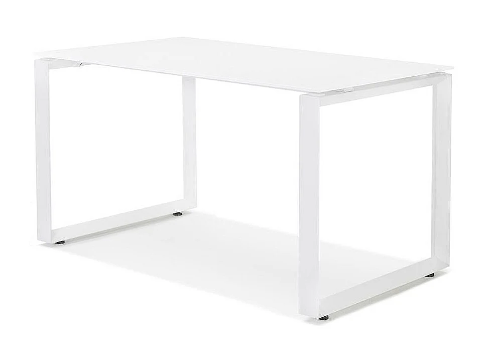 Bureau Design en Verre "Abigano" 120cm Blanc