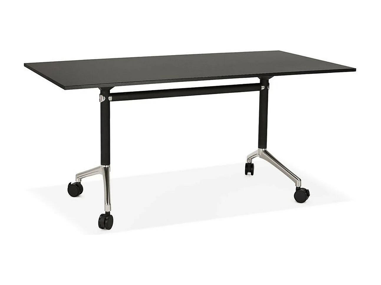 Bureau Pliable à Roulettes "Lexon" 160cm Noir