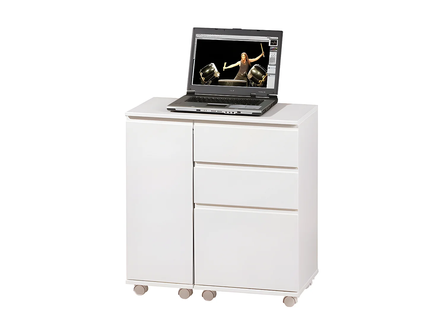 Bureau d'Appoint Extensible "Luna" 121cm Blanc