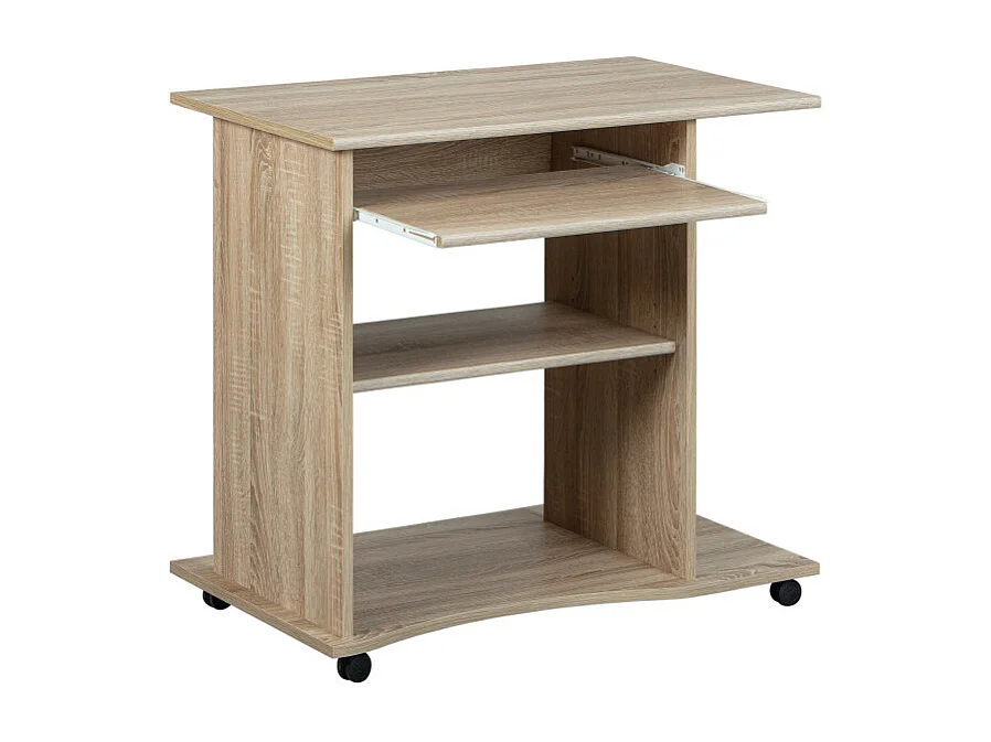 Bureau Informatique à Roulettes "Tao" 80cm Chêne