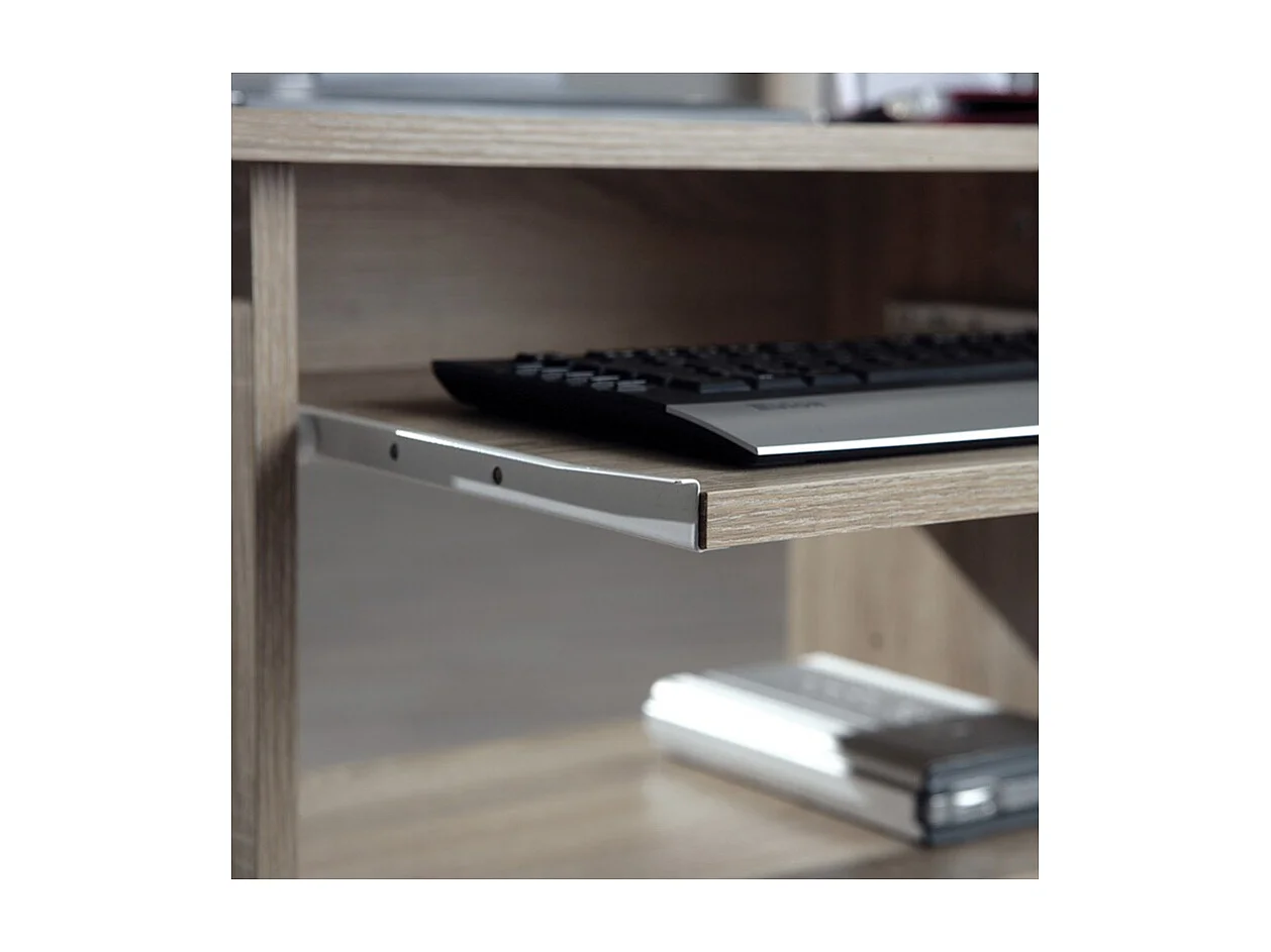 Bureau Informatique à Roulettes "Tao" 80cm Chêne