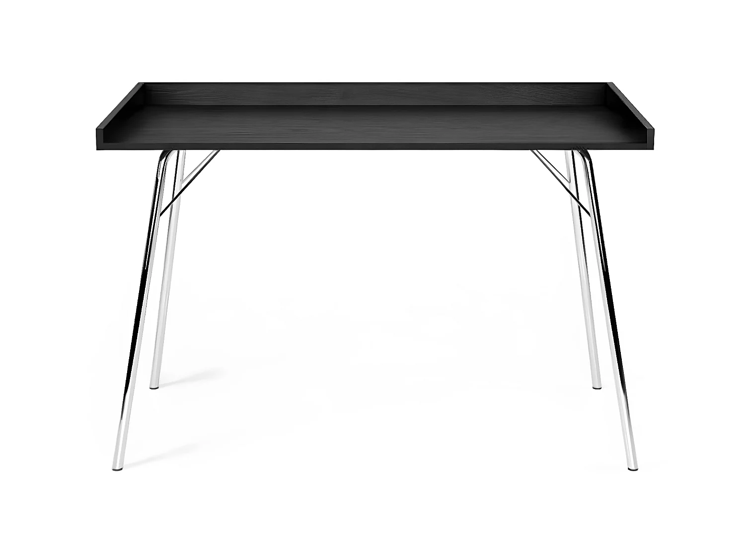 Bureau Design en Bois "Rayburn" 115cm Noir & Chrome