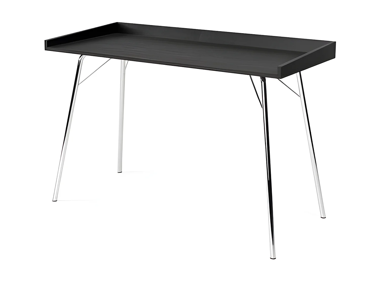 Bureau Design en Bois "Rayburn" 115cm Noir & Chrome