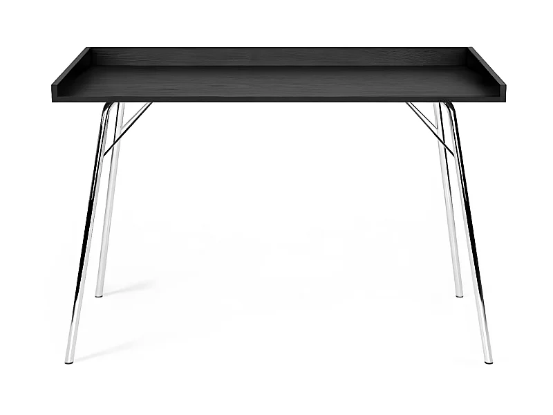 Bureau Design en Bois "Rayburn" 115cm Noir & Chrome