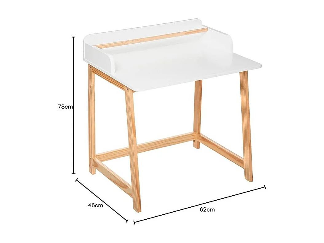 Bureau Enfant "Dérouleur" 62cm Blanc