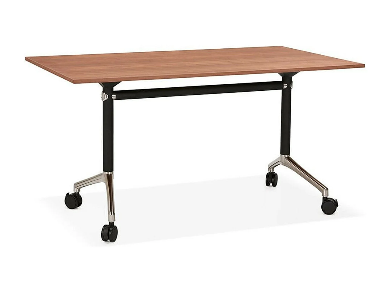 Bureau Pliable à Roulettes "Lexon" 140cm Noyer