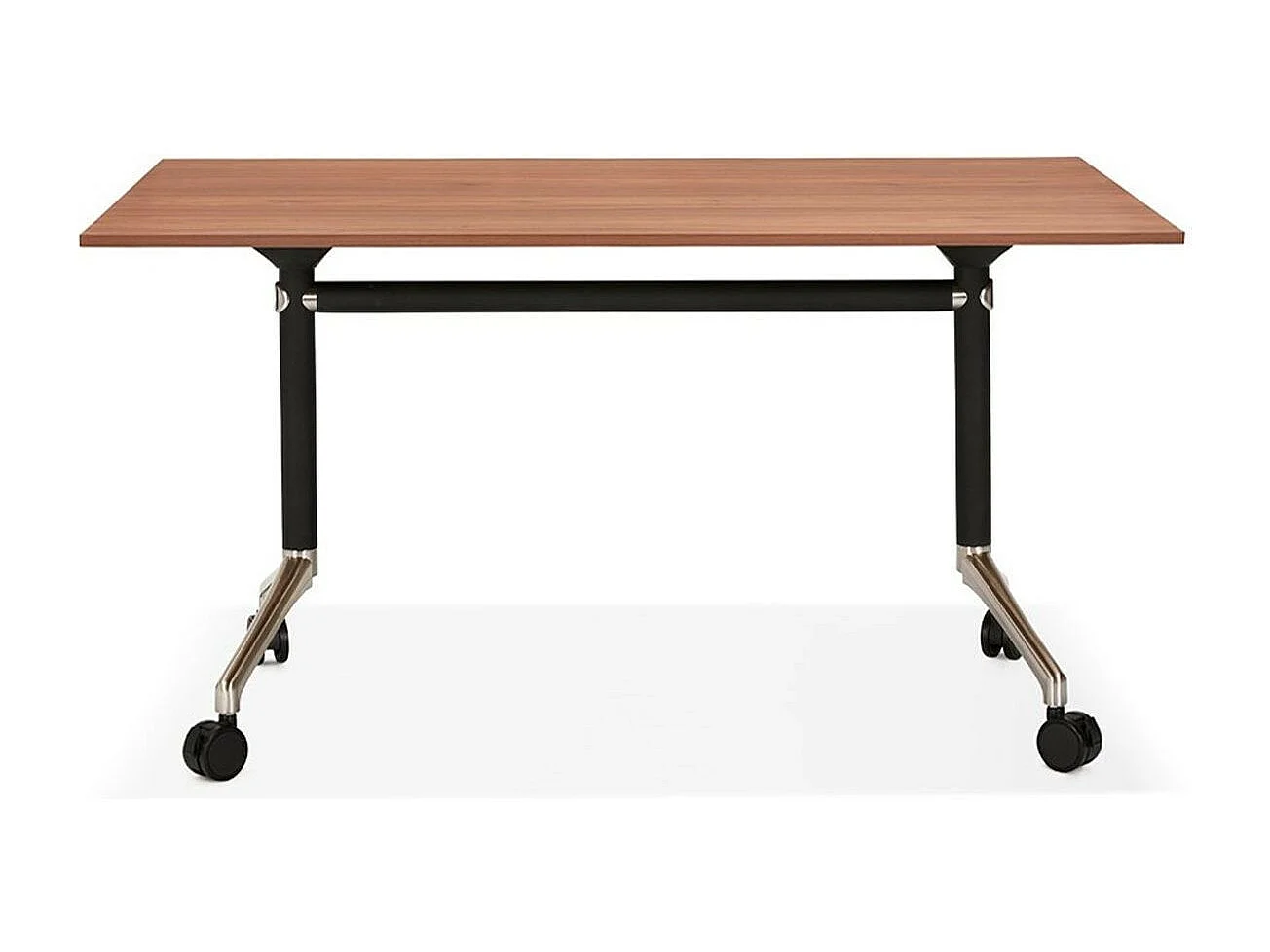 Bureau Pliable à Roulettes "Lexon" 140cm Noyer
