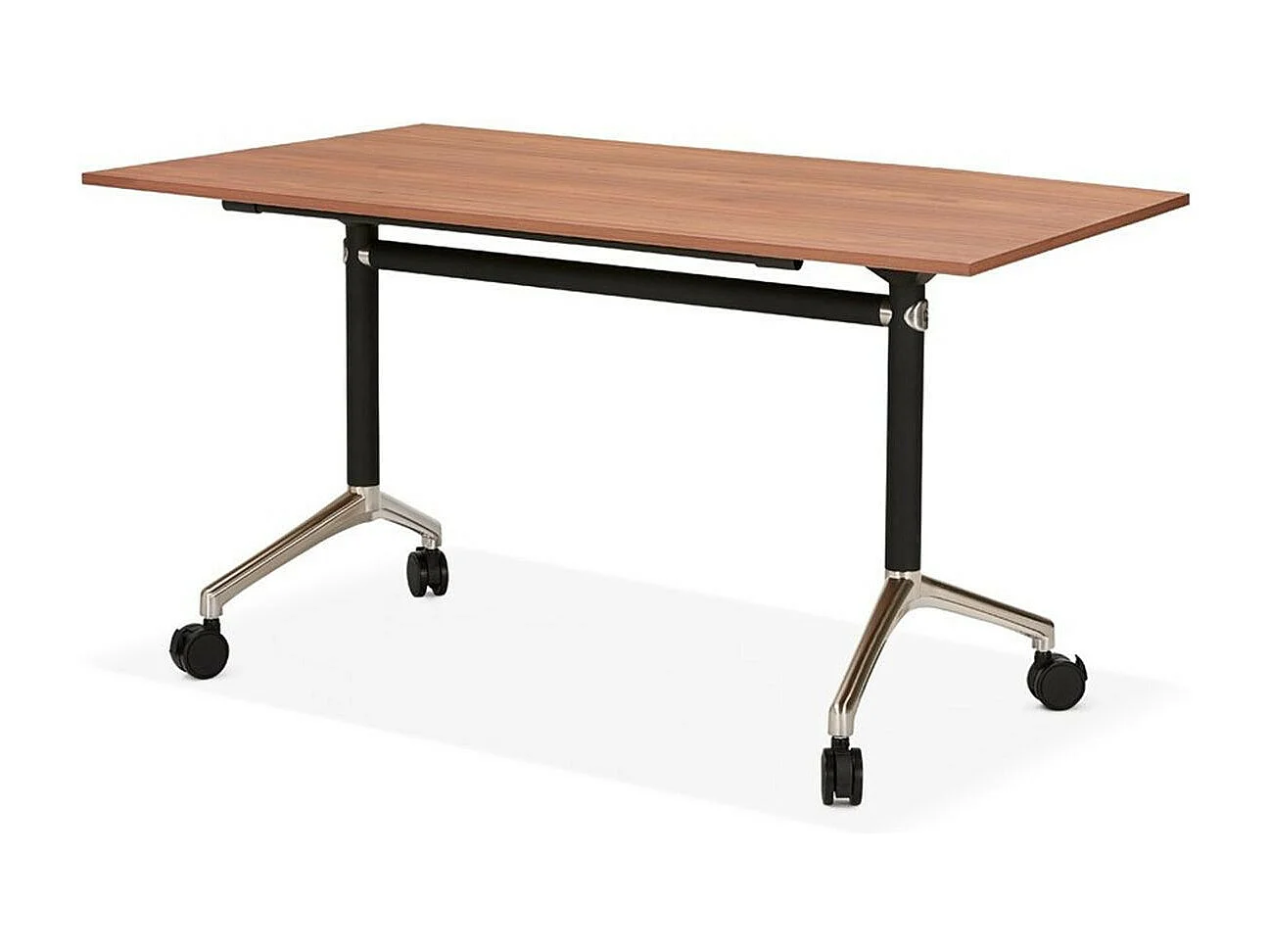 Bureau Pliable à Roulettes "Lexon" 140cm Noyer