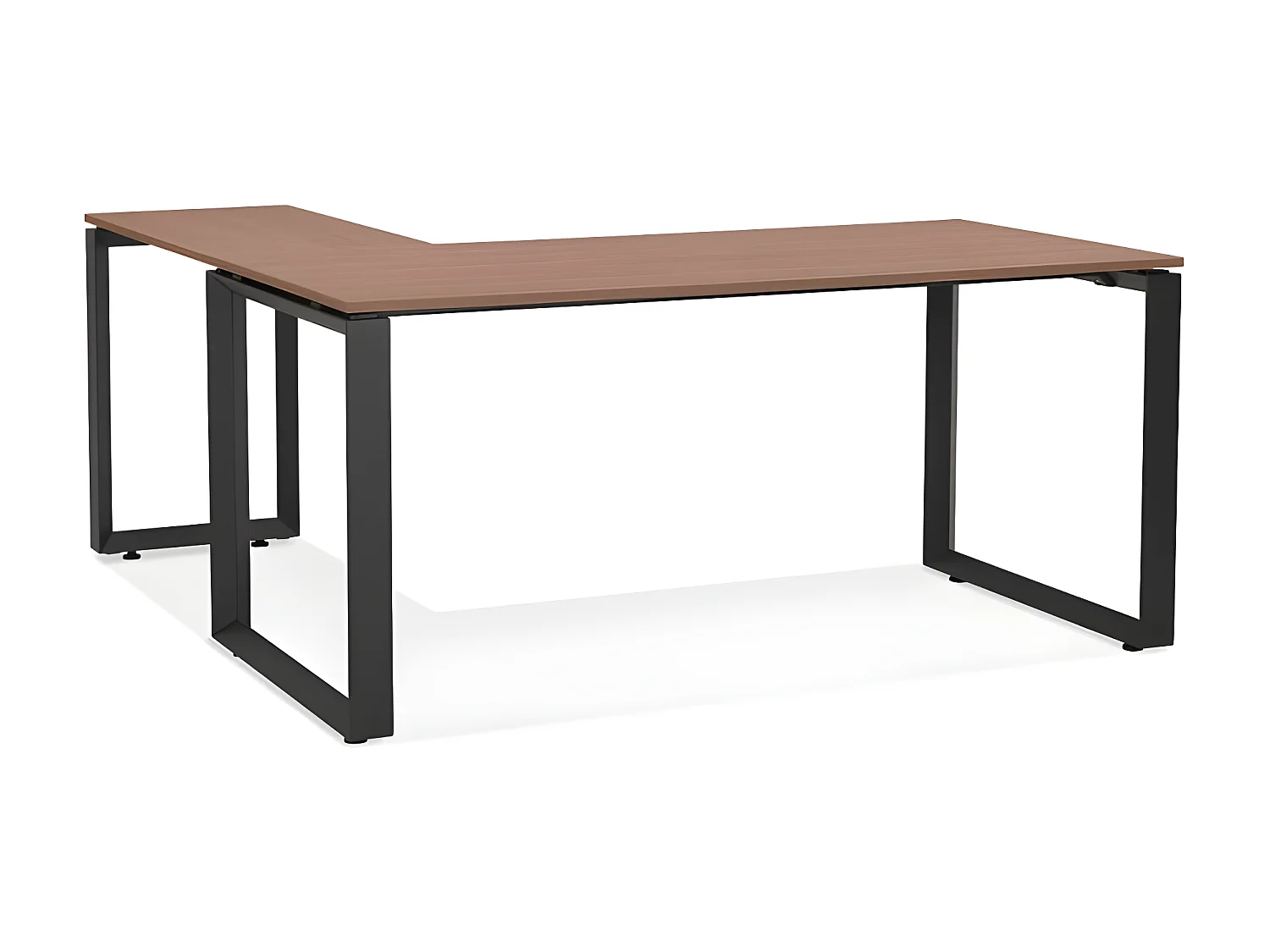 Bureau d'Angle Design "Abigano" 170cm Noyer & Noir