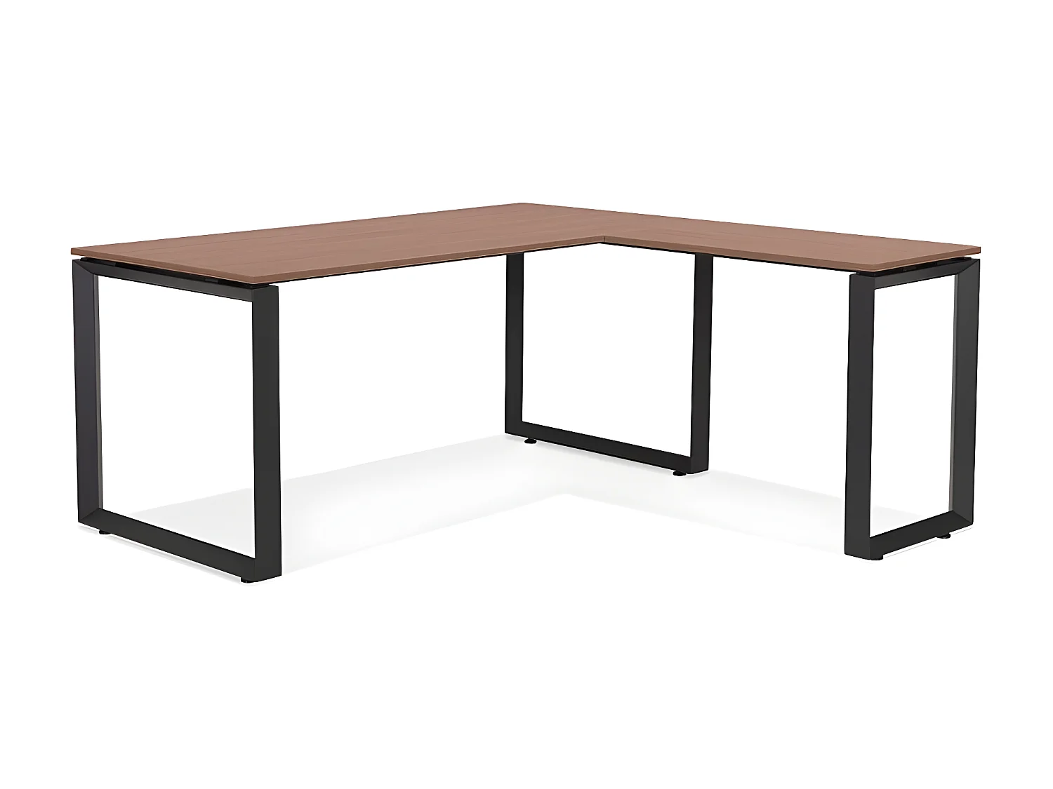 Bureau d'Angle Design "Abigano" 170cm Noyer & Noir