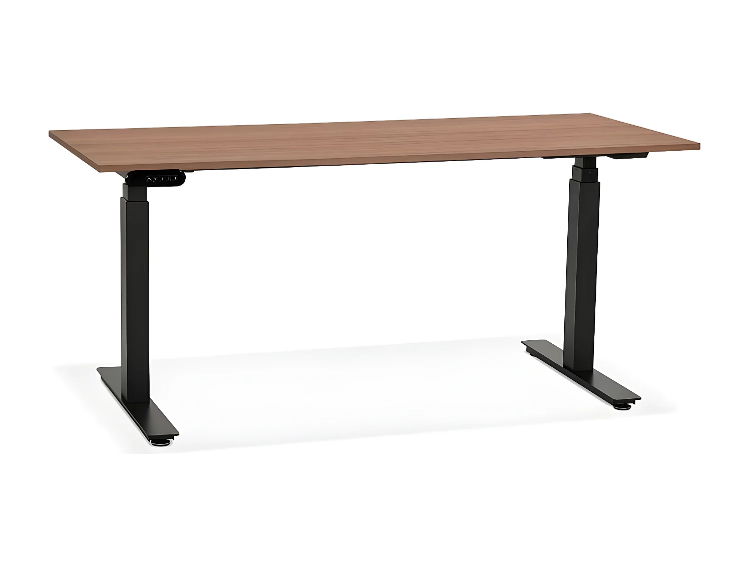 Bureau Ergonomique Réglable "Électrique" 160cm Noyer & Noir