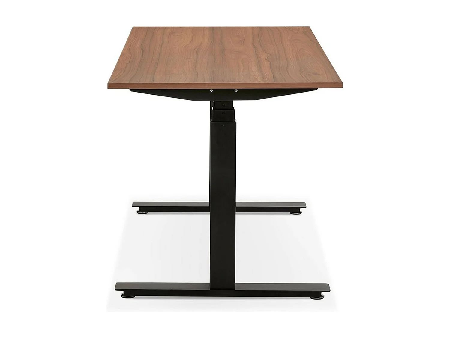 Bureau Ergonomique Réglable "Électrique" 160cm Noyer & Noir