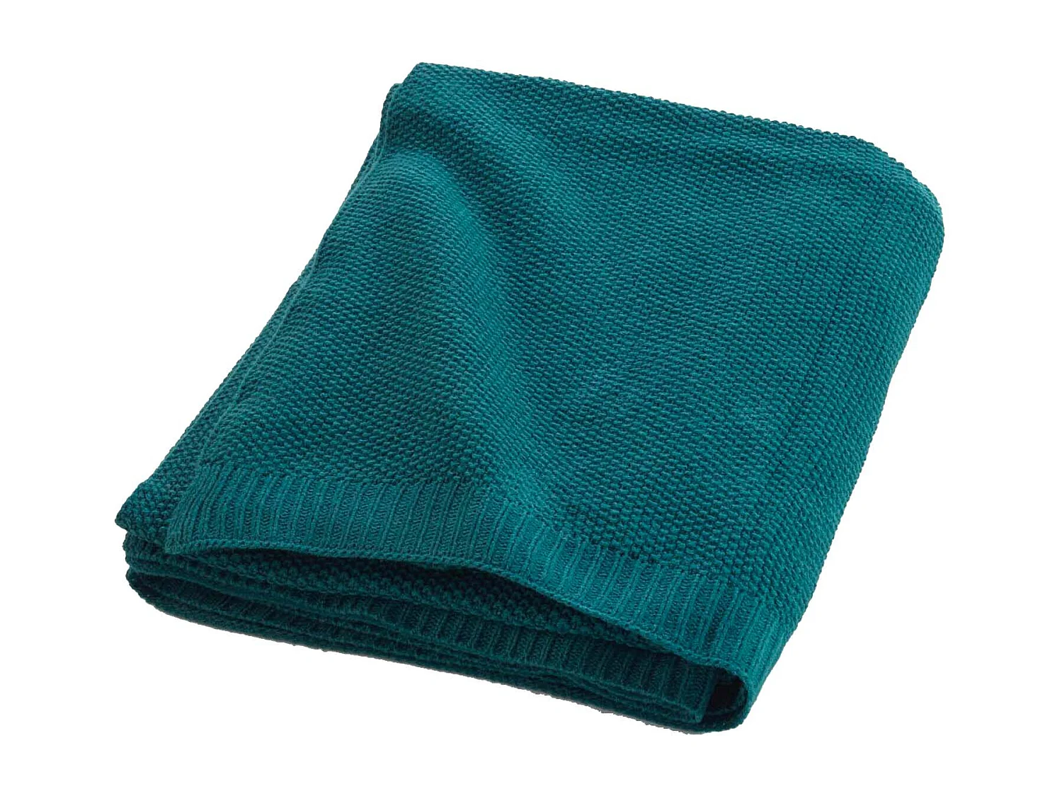 Plaid Déco Uni "Tricotine" 125x150cm Émeraude