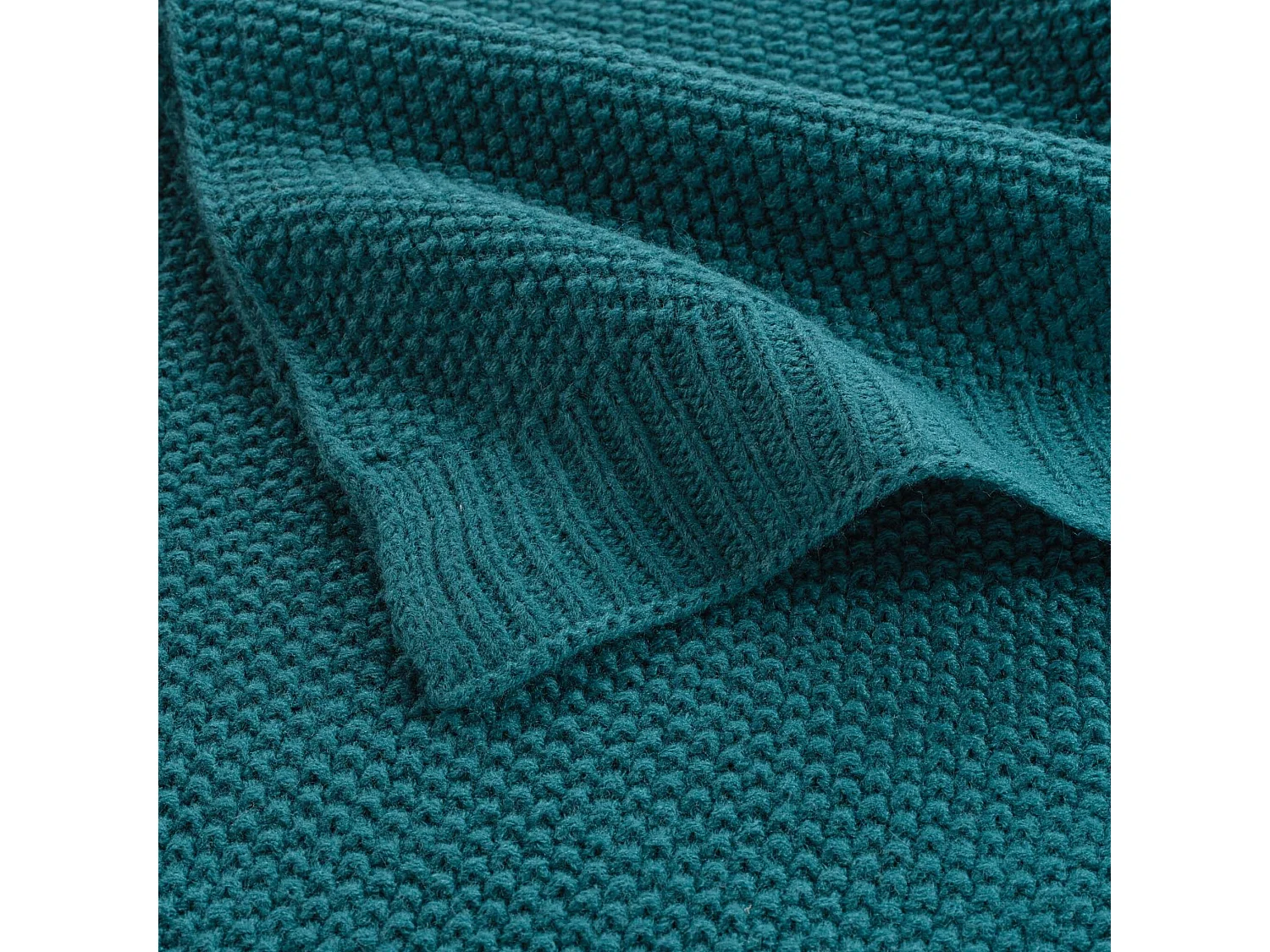 Plaid Déco Uni "Tricotine" 125x150cm Émeraude