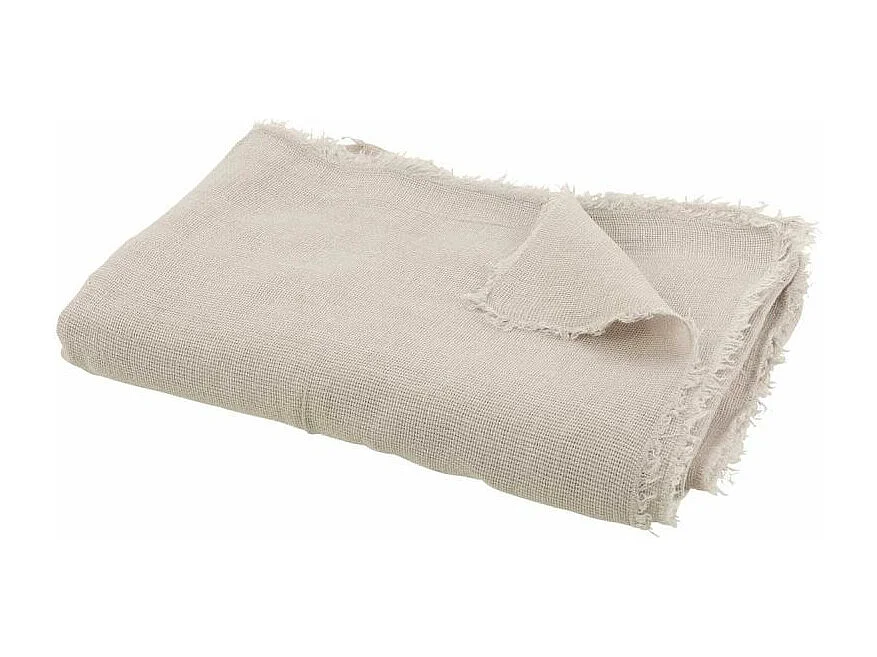 Plaid Déco Uni "Bord Court" 150x200cm Gris