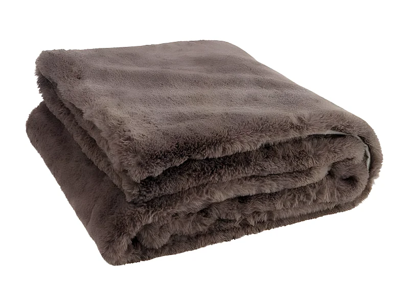 Plaid Imitation Fourrure "Cutie" 130x180cm Taupe