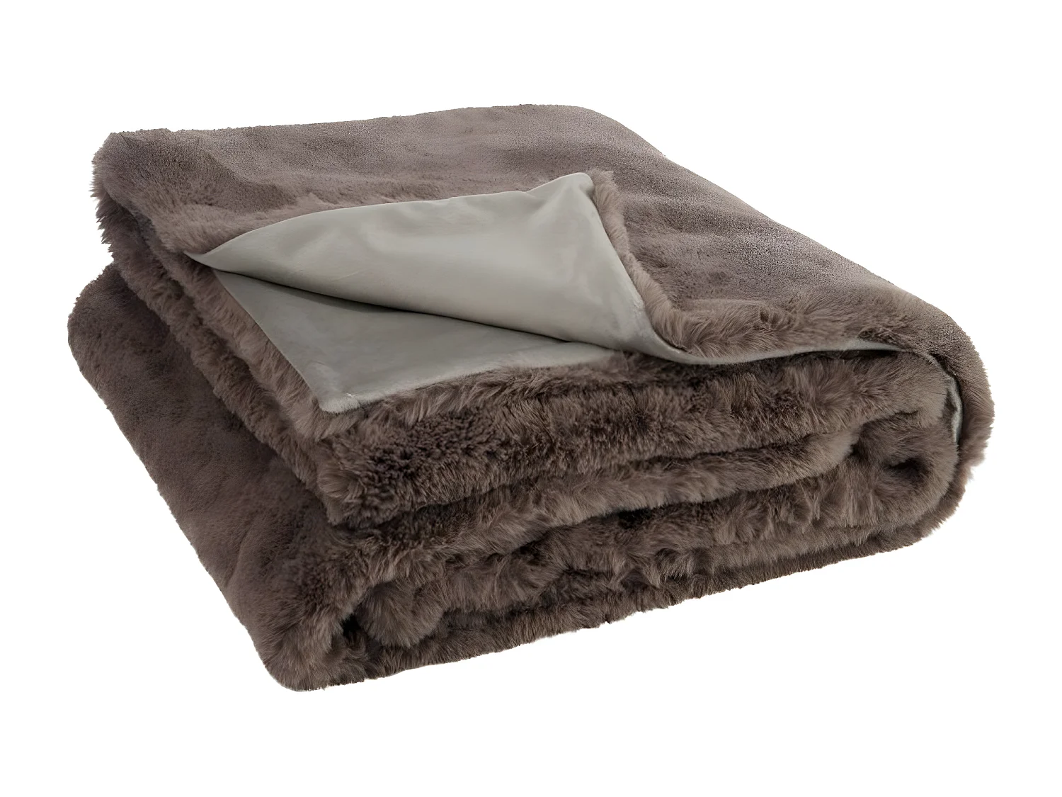 Plaid Imitation Fourrure "Cutie" 130x180cm Taupe