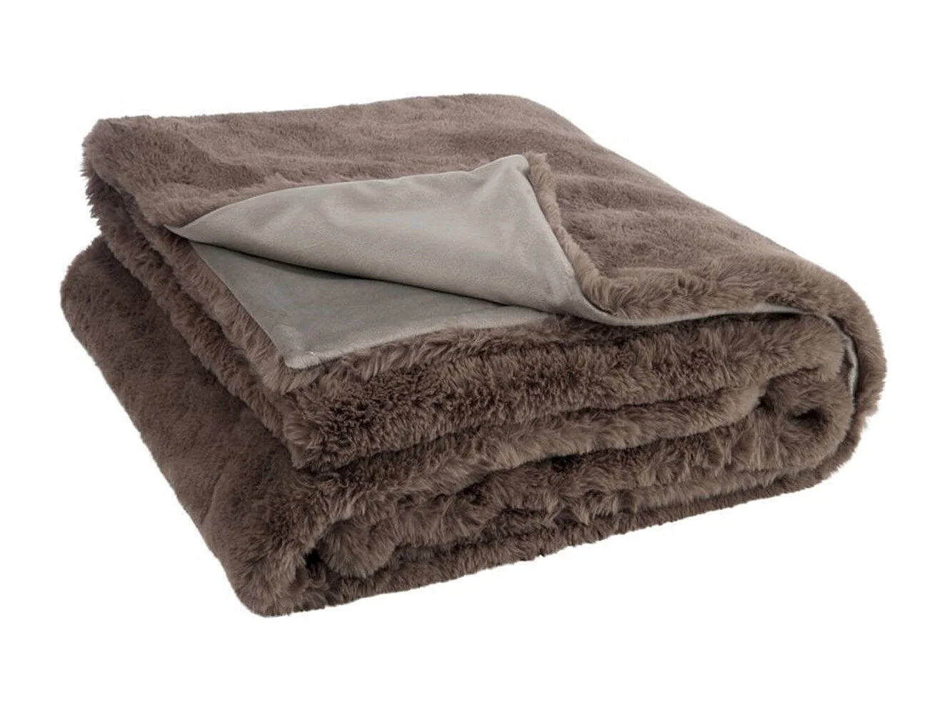 Plaid Imitation Fourrure "Cutie" 130x180cm Taupe