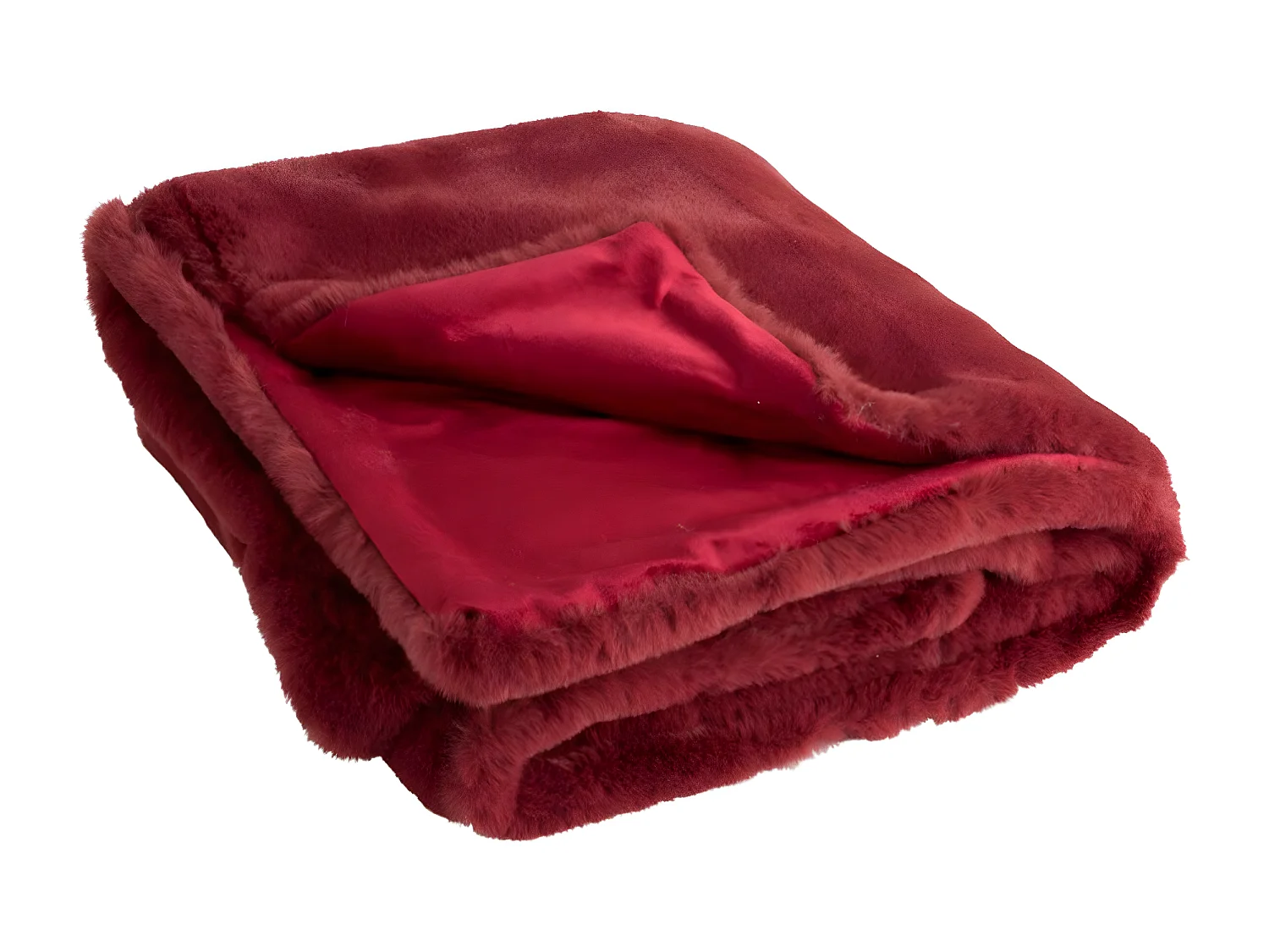 Plaid Imitation Fourrure "Cutie" 130x180cm Rouge