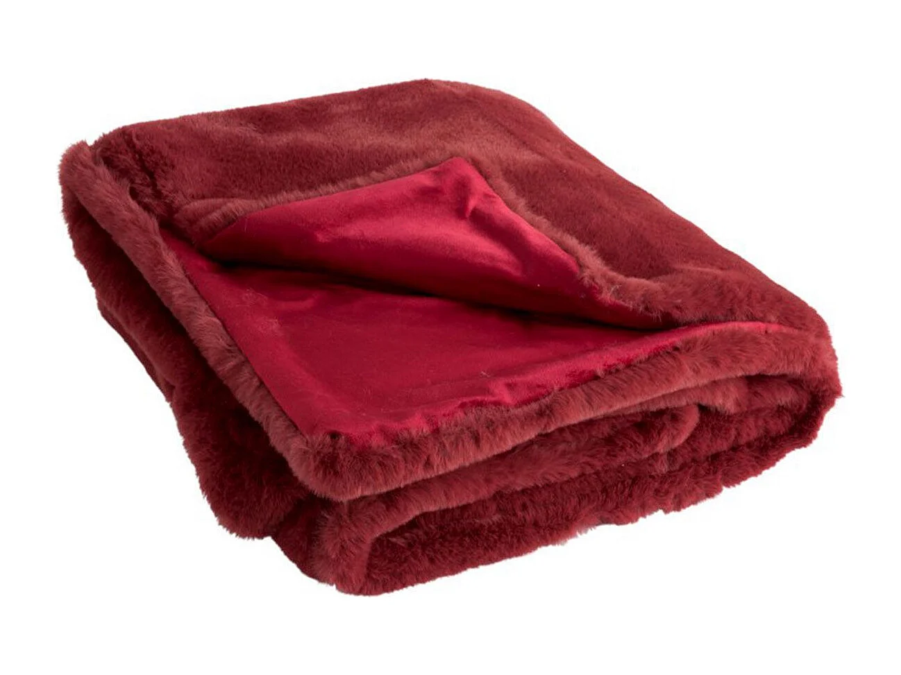 Plaid Imitation Fourrure "Cutie" 130x180cm Rouge