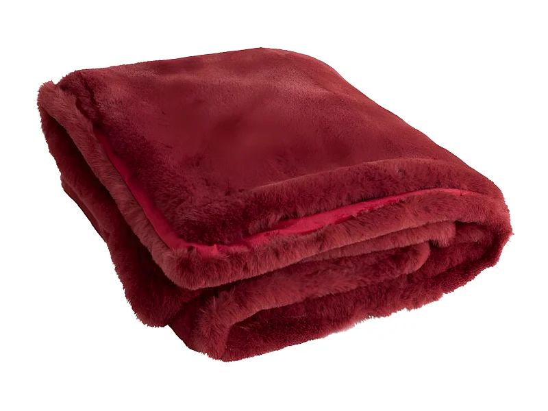 Plaid Imitation Fourrure "Cutie" 130x180cm Rouge