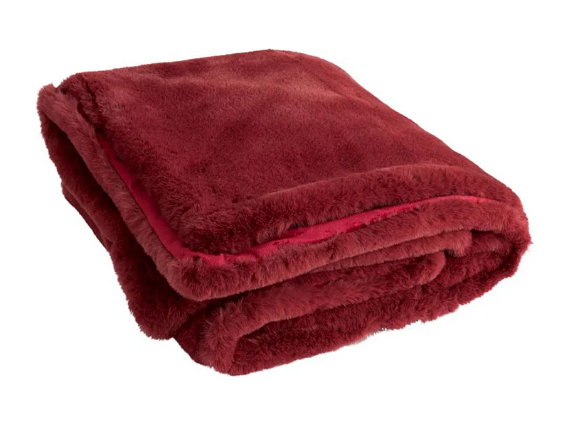 Plaid Imitation Fourrure "Cutie" 130x180cm Rouge