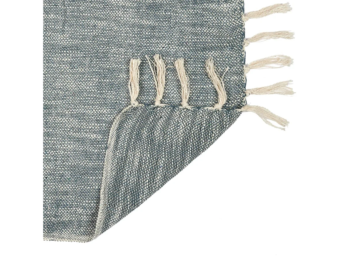 Plaid à Franges "Bicolore" 120x150cm Naturel & Kaki