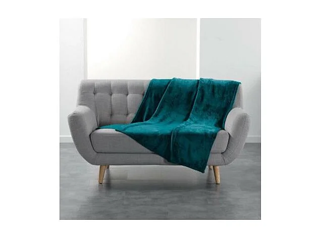 Plaid Uni en Flanelle "Flanou" 125x150cm Bleu