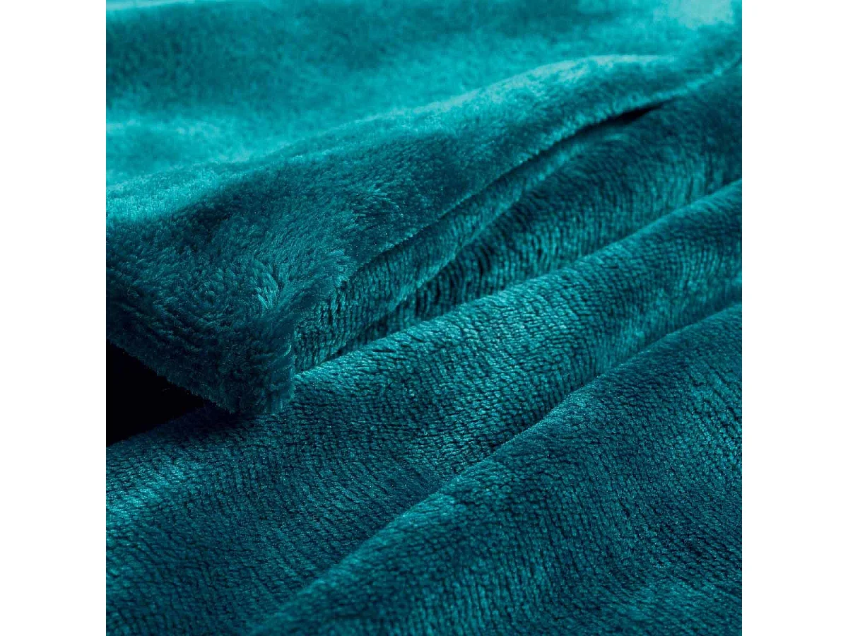 Plaid Uni en Flanelle "Flanou" 125x150cm Bleu