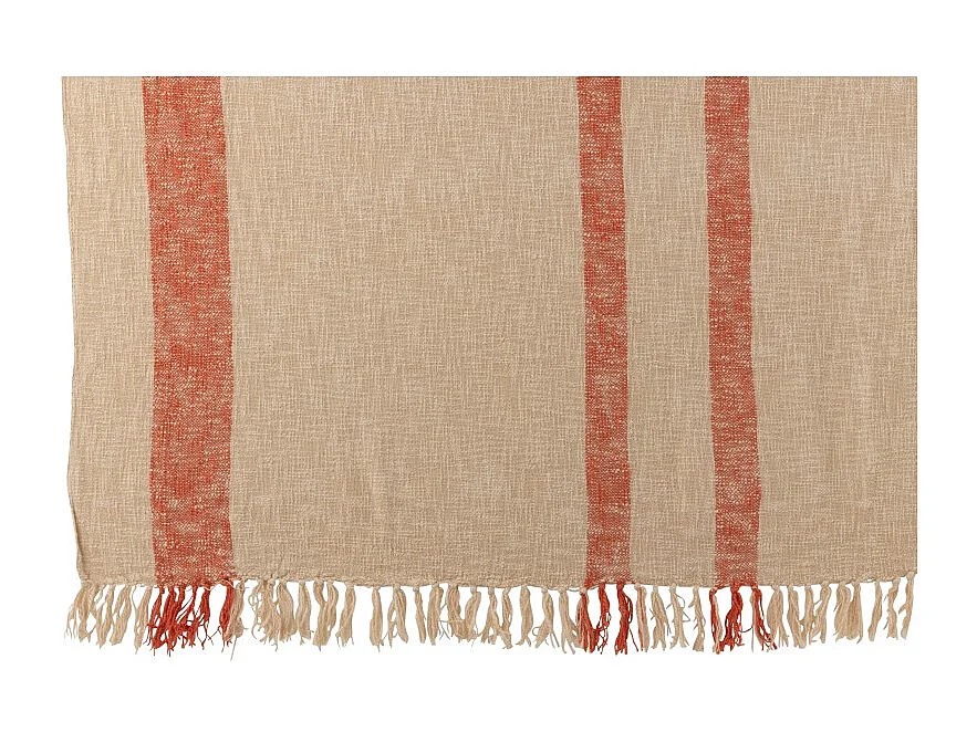 Plaid Déco "Emma" 140x180cm Beige & Orange