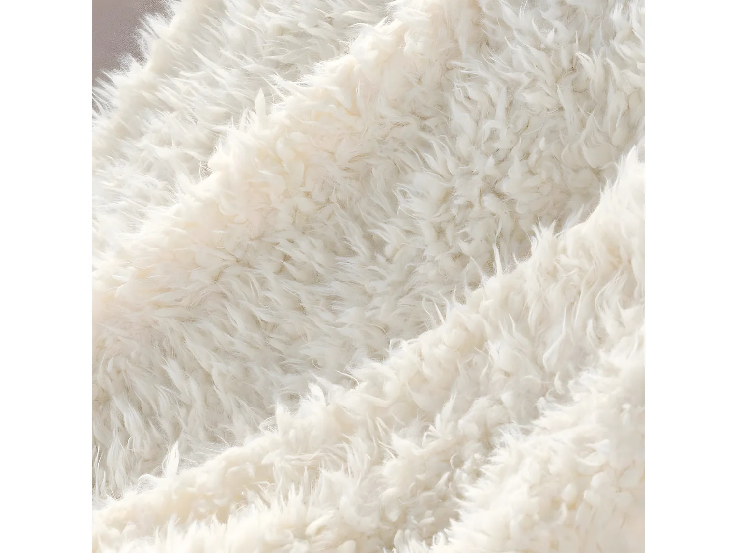 Plaid Imitation Fourrure "Mouton" 180x220cm Naturel