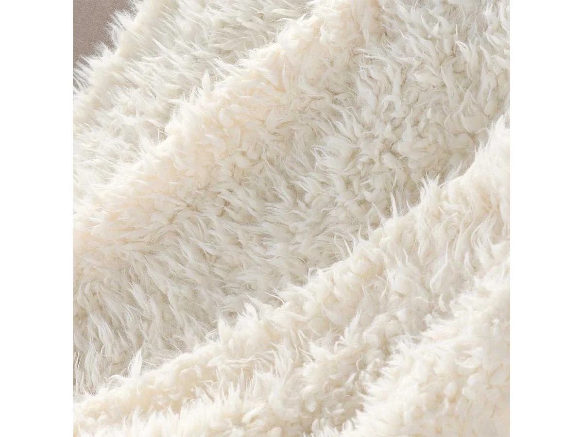 Plaid Imitation Fourrure "Mouton" 180x220cm Naturel