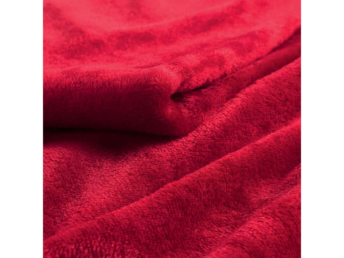 Plaid Uni en Flanelle "Flanou" 125x150cm Carmin