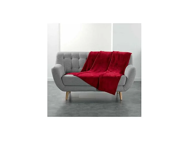 Plaid polaire - Flanou - 125 x 150 cm - Rouge