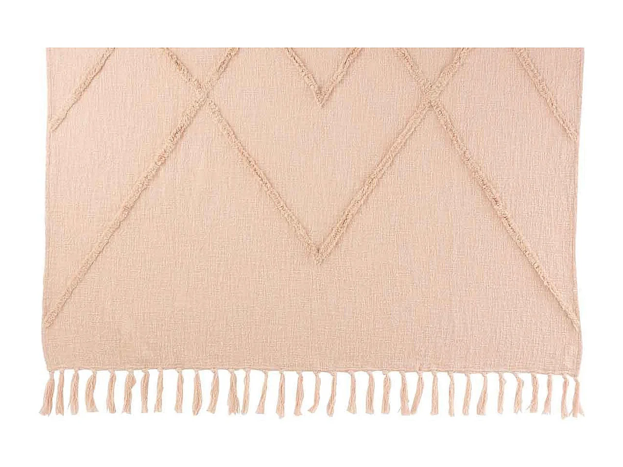 Manta con rombos de algodón poliéster rosa de 130x170cm