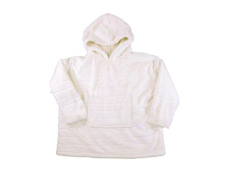 Sweat Plaid Fausse Fourrure Blanc Blanc