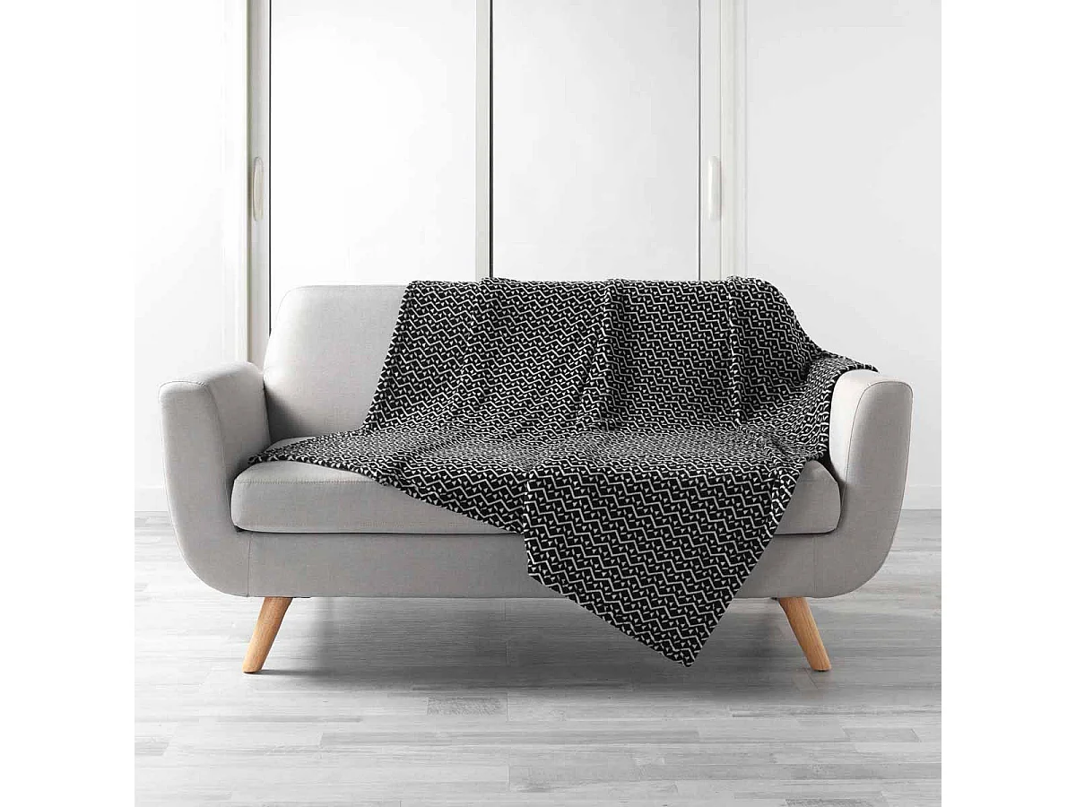 Plaid Imprimé "Tigy" 125x150cm Noir