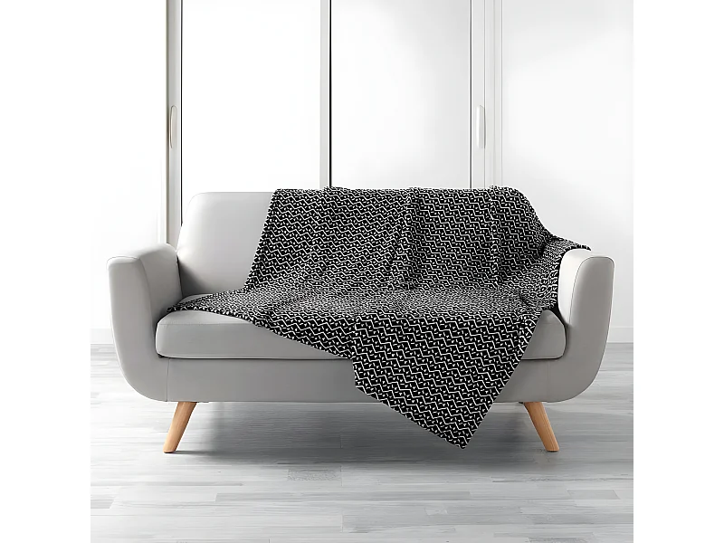 Plaid Imprimé "Tigy" 125x150cm Noir