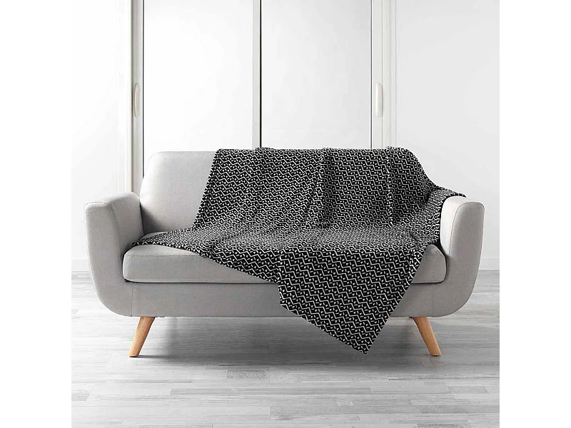 Plaid Imprimé "Tigy" 125x150cm Noir