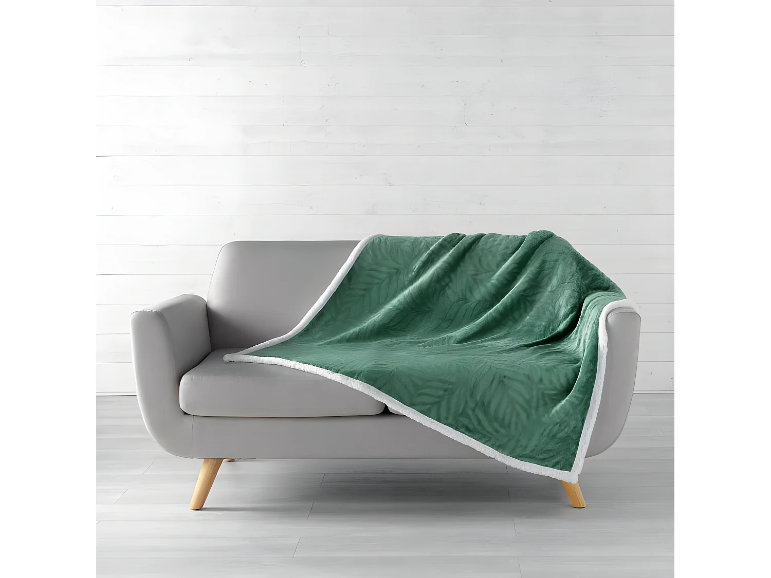 Plaid Flanelle Jacquard "Allegra" 125x150cm Vert
