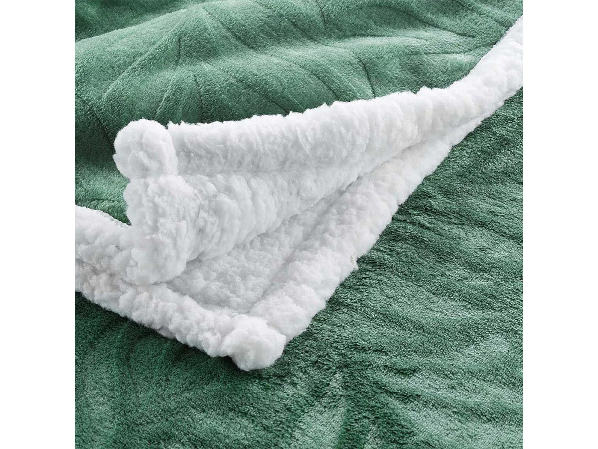 Plaid Flanelle Jacquard "Allegra" 125x150cm Vert