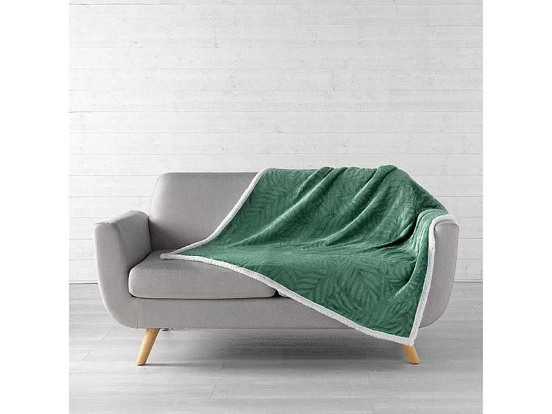 Plaid Flanelle Jacquard "Allegra" 125x150cm Vert