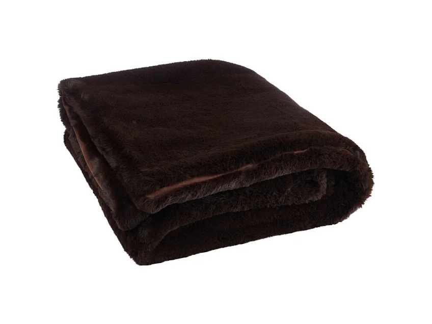 Plaid Imitation Fourrure "Cutie" 130x180cm Marron Foncé