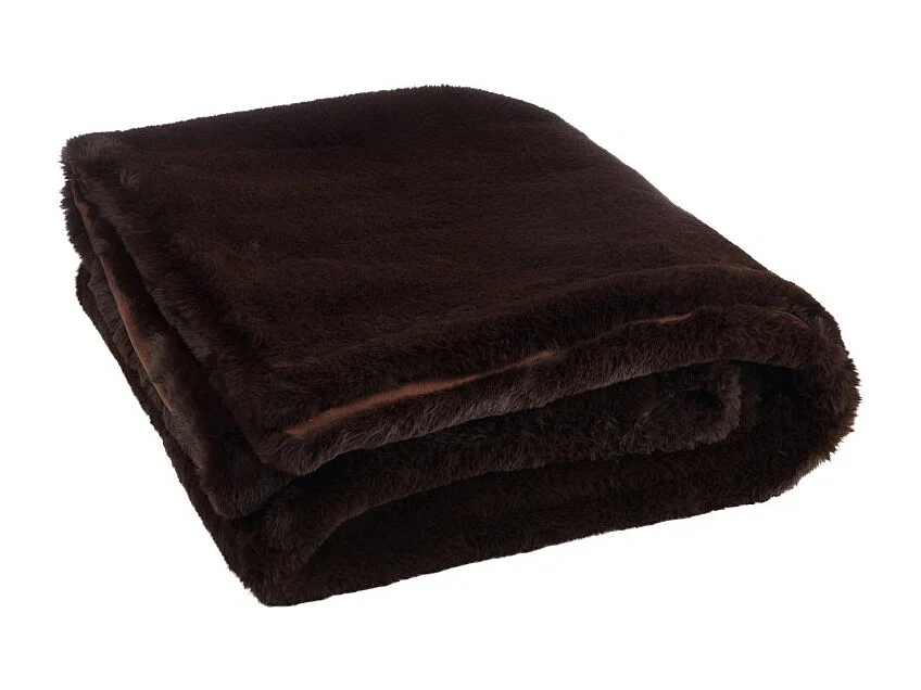 Plaid Imitation Fourrure "Cutie" 130x180cm Marron Foncé