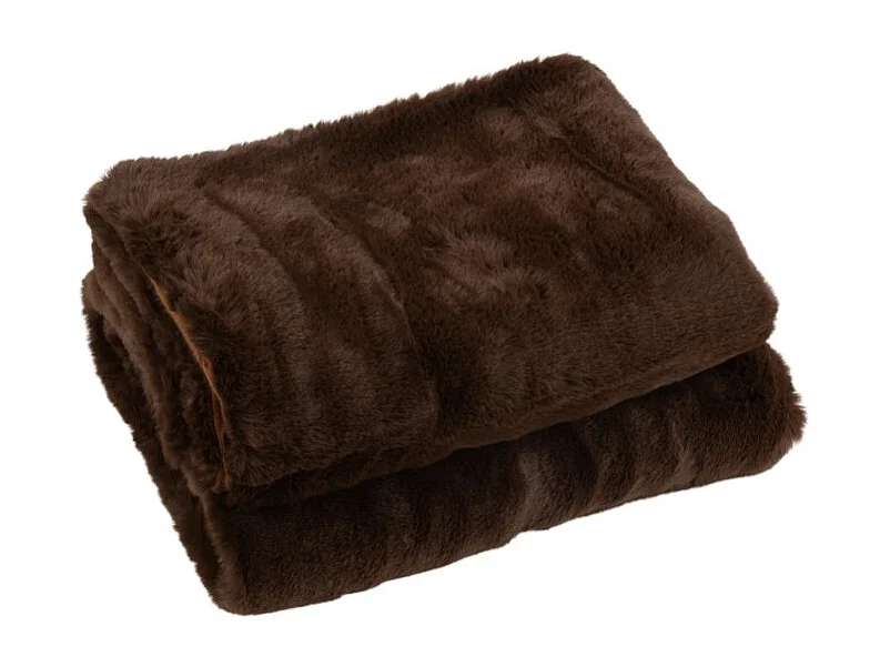 Plaid Imitation Fourrure "Cutie" 130x180cm Marron Foncé