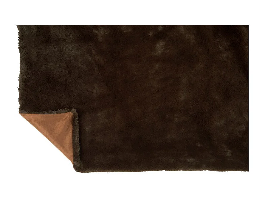 Plaid Imitation Fourrure "Cutie" 130x180cm Marron Foncé