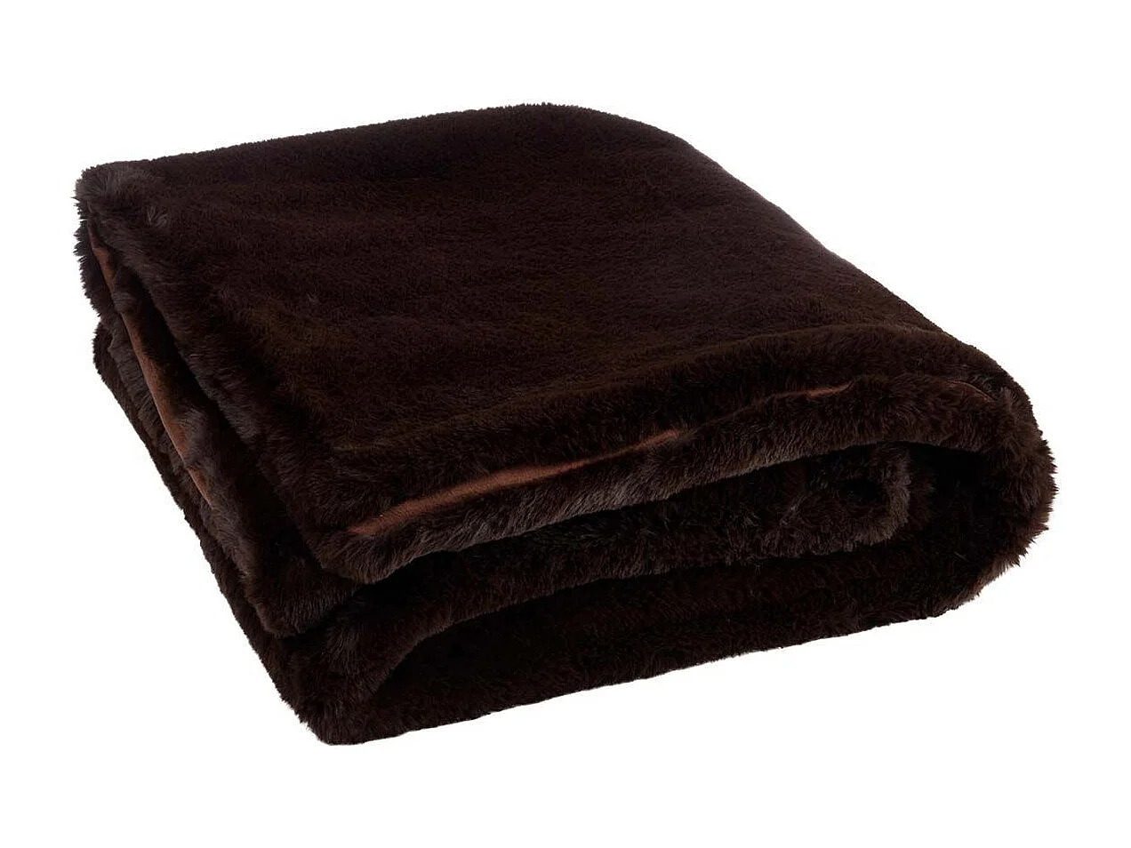 Plaid Imitation Fourrure "Cutie" 130x180cm Marron Foncé