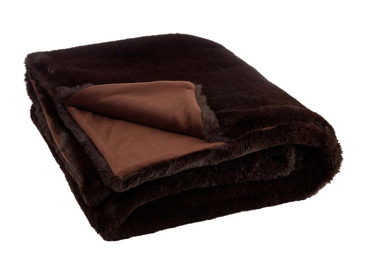 Plaid Imitation Fourrure "Cutie" 130x180cm Marron Foncé