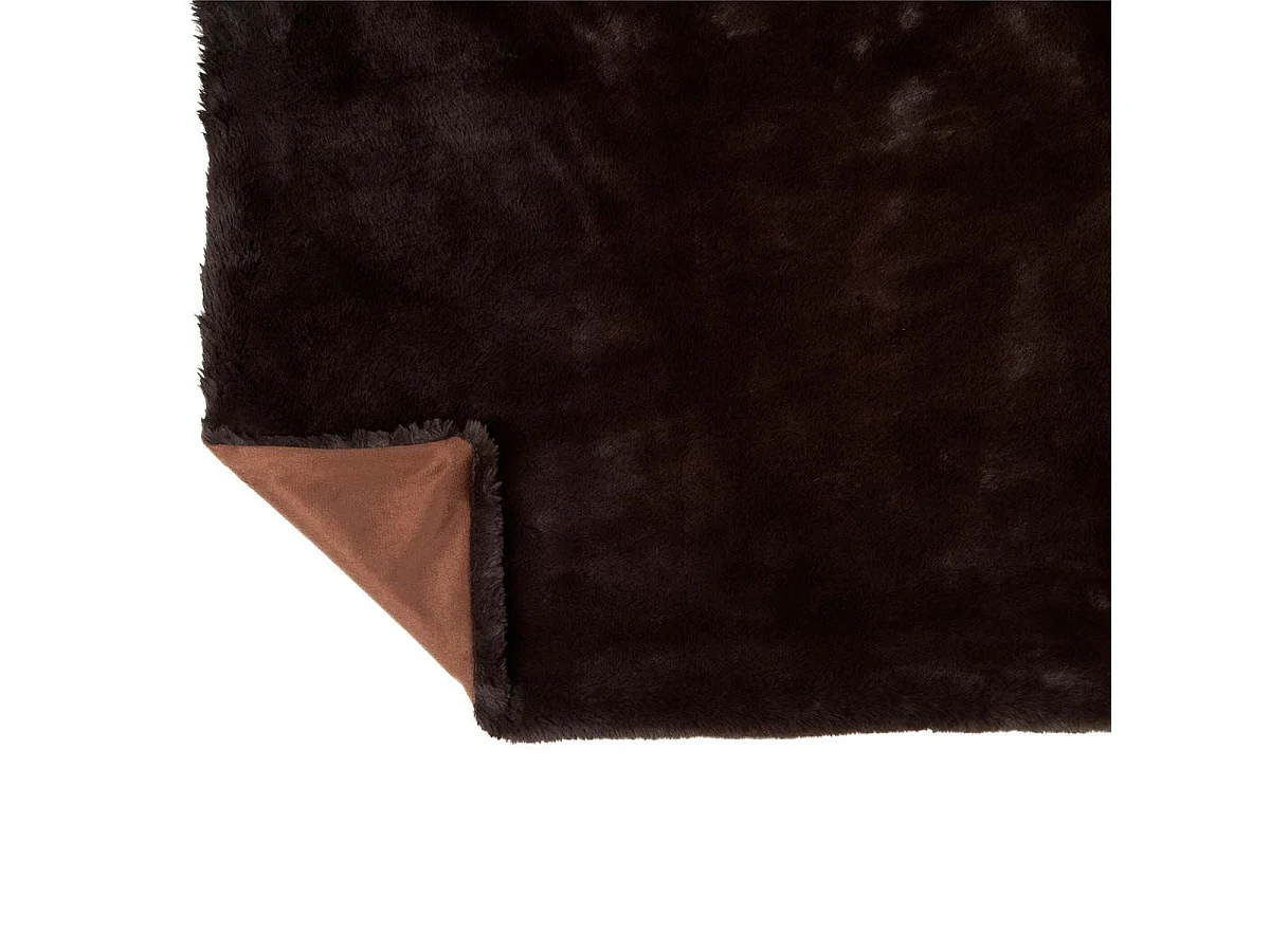 Plaid Imitation Fourrure "Cutie" 130x180cm Marron Foncé