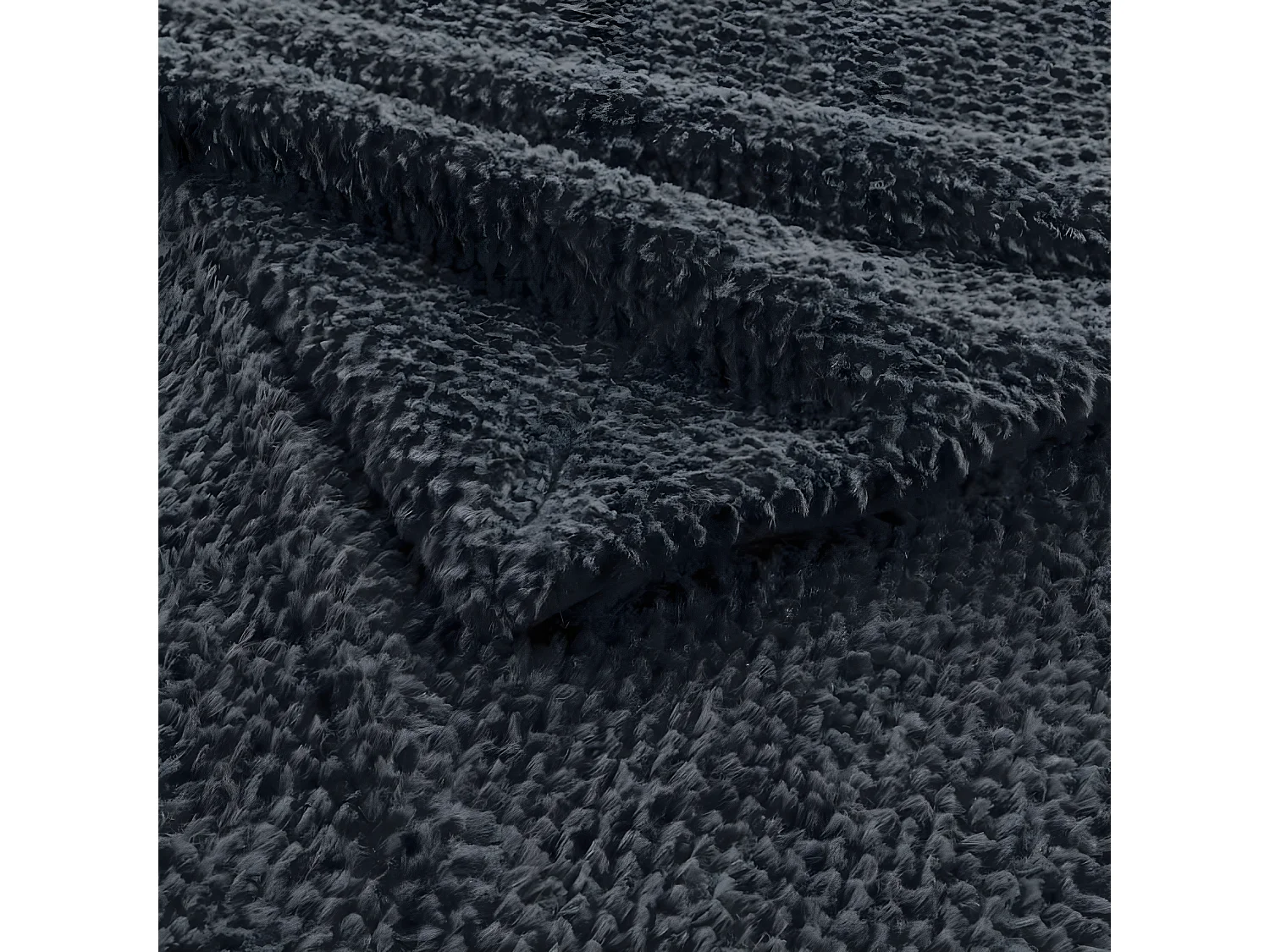 Plaid Imitation Fourrure "Icerberg" 180x220cm Anthracite